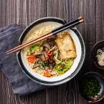 Noodles with Tofu, Oysters, Mushrooms